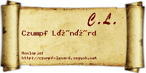 Czumpf Lénárd névjegykártya